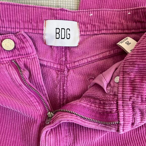 BDG Urban Outfitters Sz 28 High & Wide Corduroy Pants in Pink ‘Berry’ Retro Y2K - Picture 8 of 16